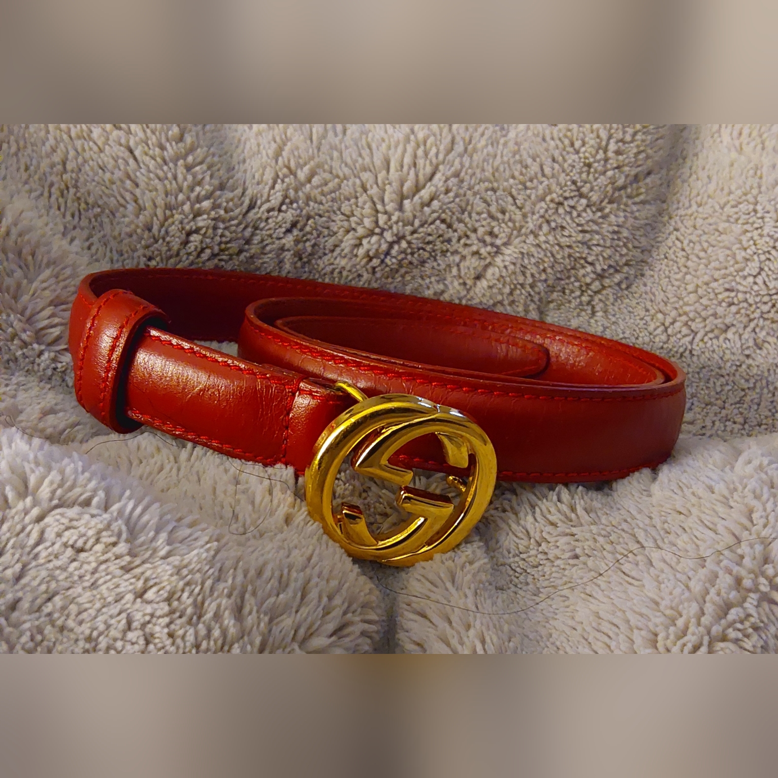 Gucci ( Authentic) : Vintage Red Leather Belt